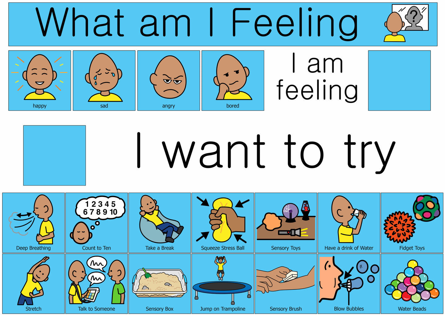 A3 I am Feeling with Velcro