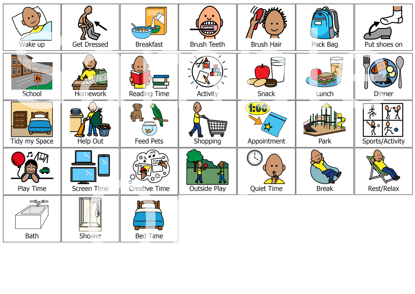 A3 My Weekly Schedule with 30 pictures
