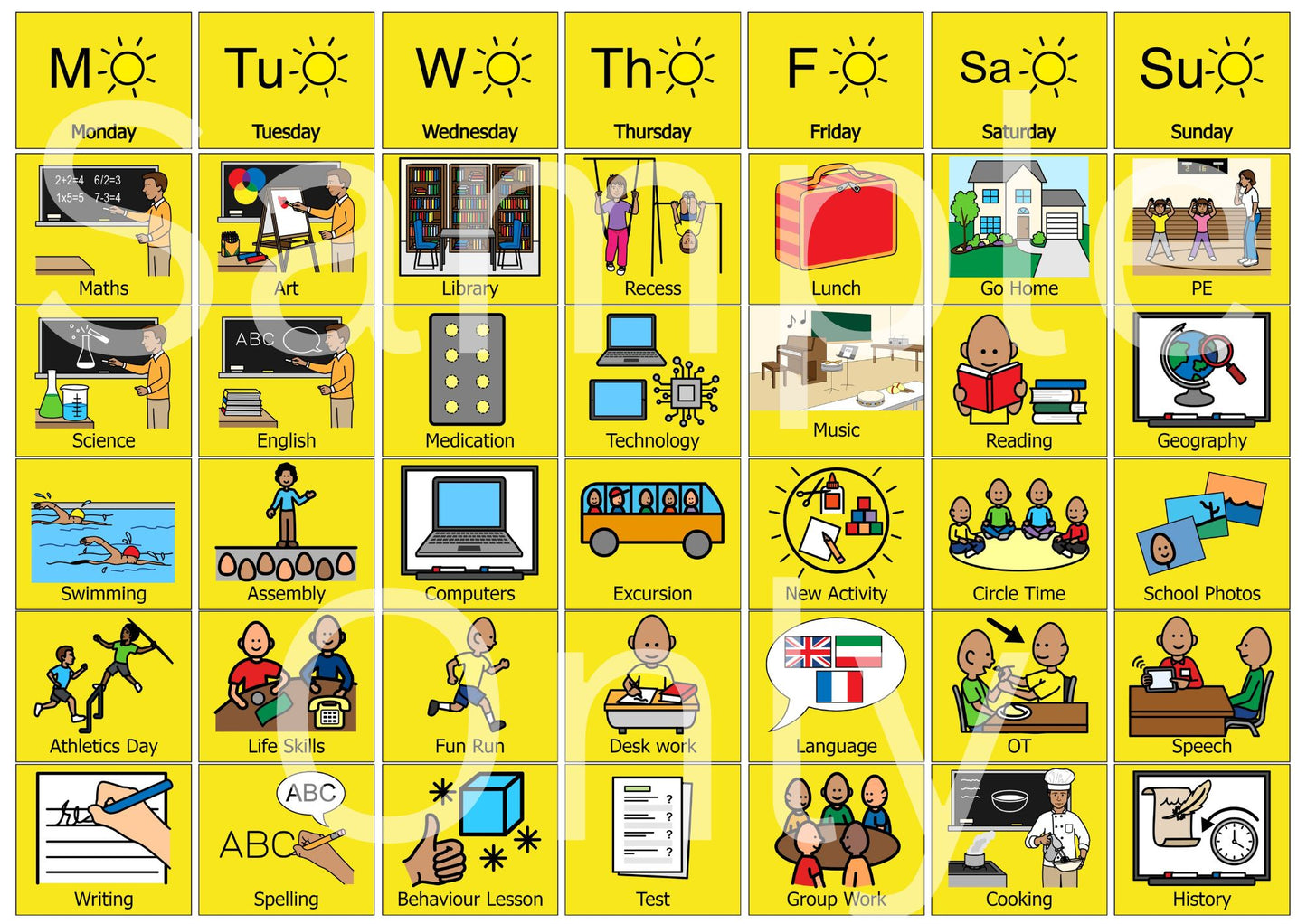 A3 Weekly School Planner