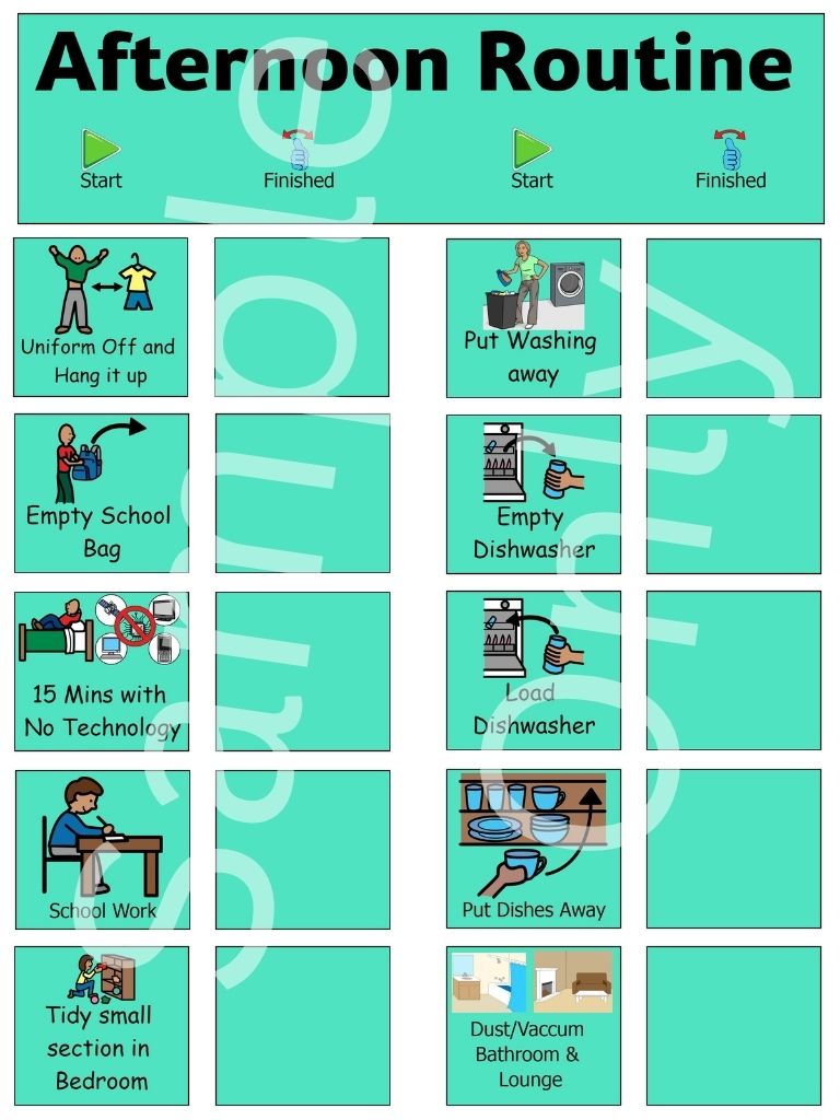 A4 Start & Finished - Afternoon Routine