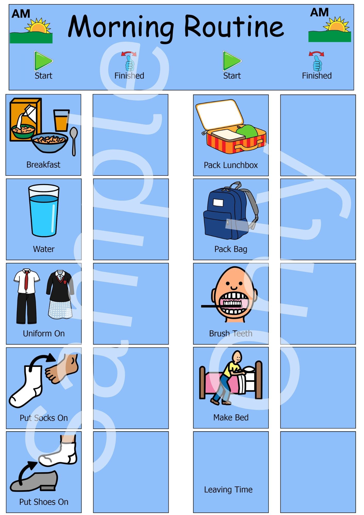 A4 Start & Finished - Morning Routine