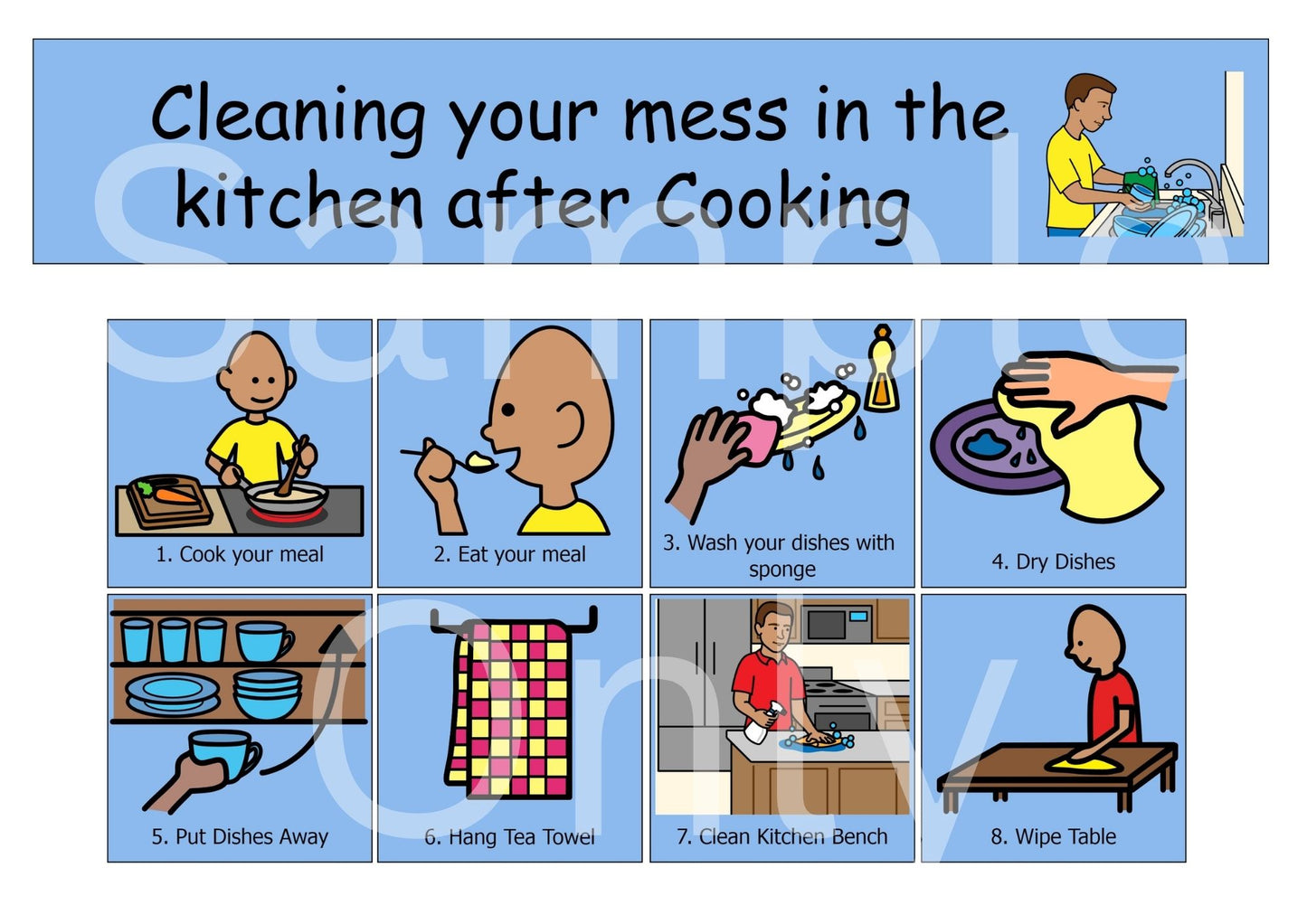 Cleaning your Mess in the Kitchen after Making Food - Washing Dishes