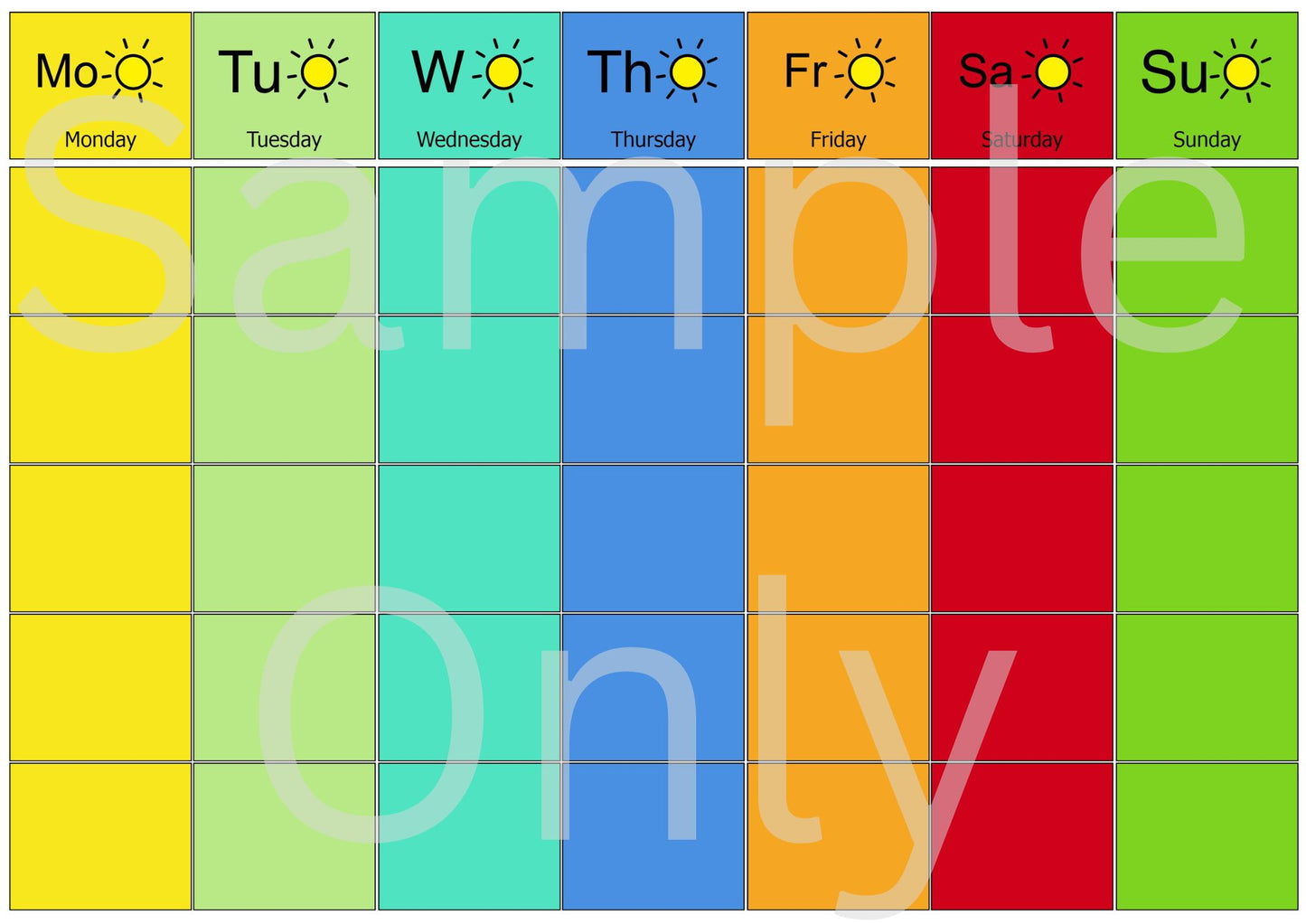 A3 My Weekly Schedule with 30 pictures of your choice