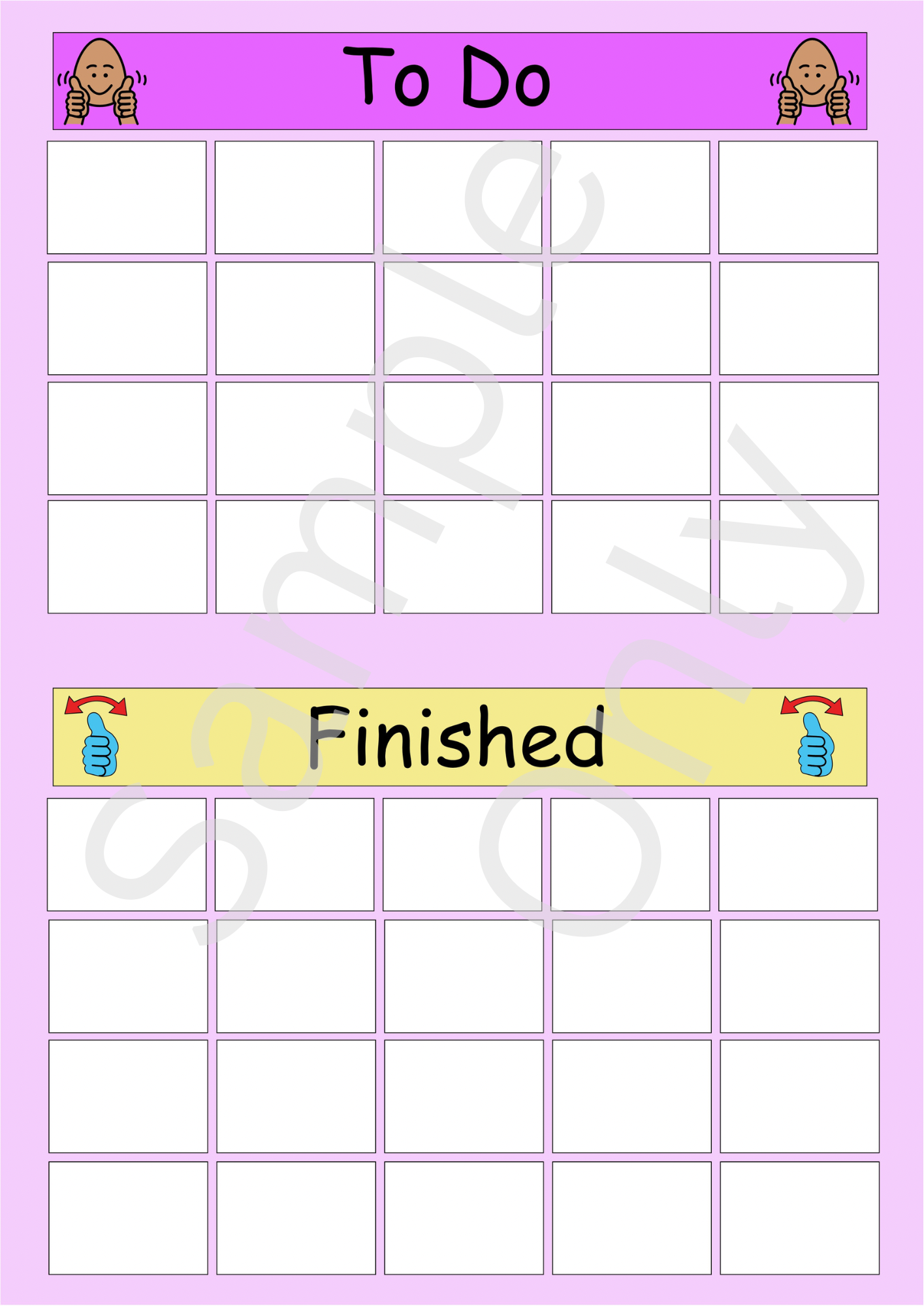 A3 To Do & Finished Routine with 20 pictures (of your choice)