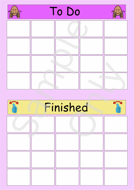 A3 To Do & Finished Routine with 20 pictures (of your choice)