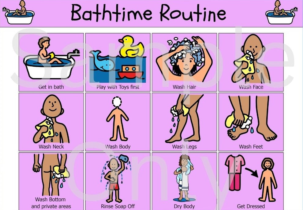 Bath Routine Visual Bathtime Routine – T&T Visual Supports