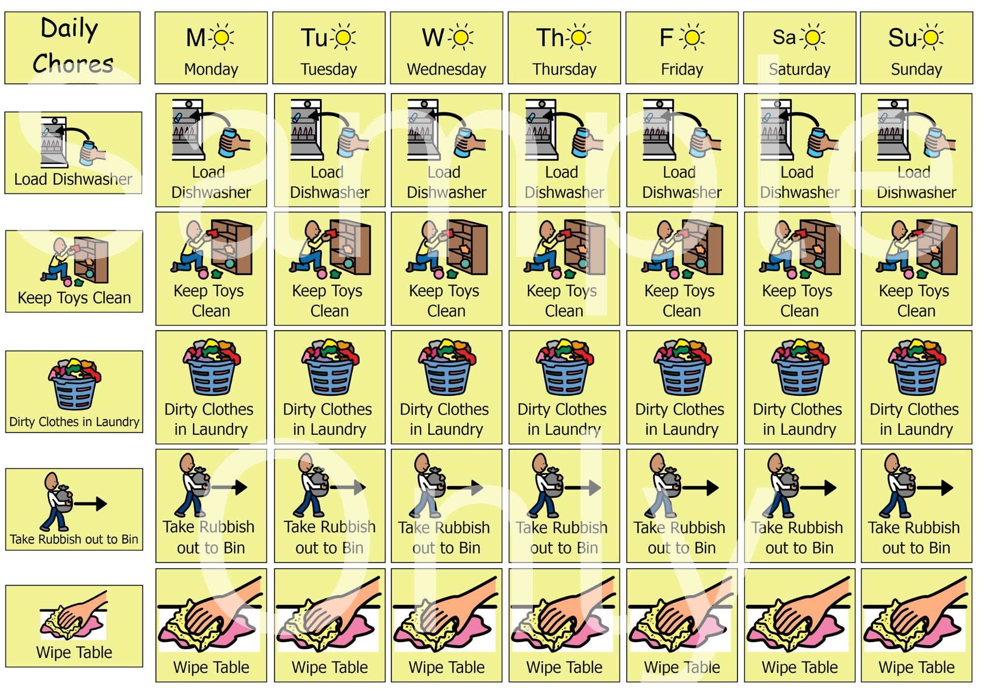 Daily Chores – T&T Visual Supports