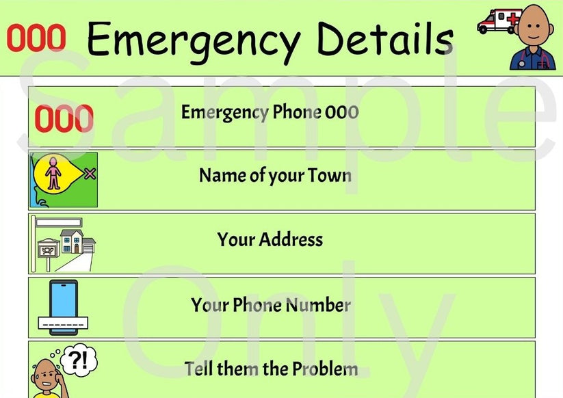 Emergency Details – T&T Visual Supports