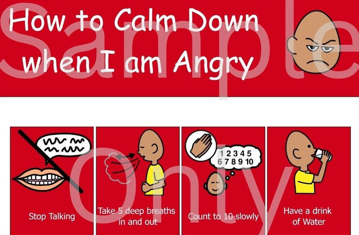 How to calm down when I am Angry – T&T Visual Supports