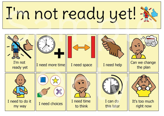 A5 I'm not ready yet Communication Board