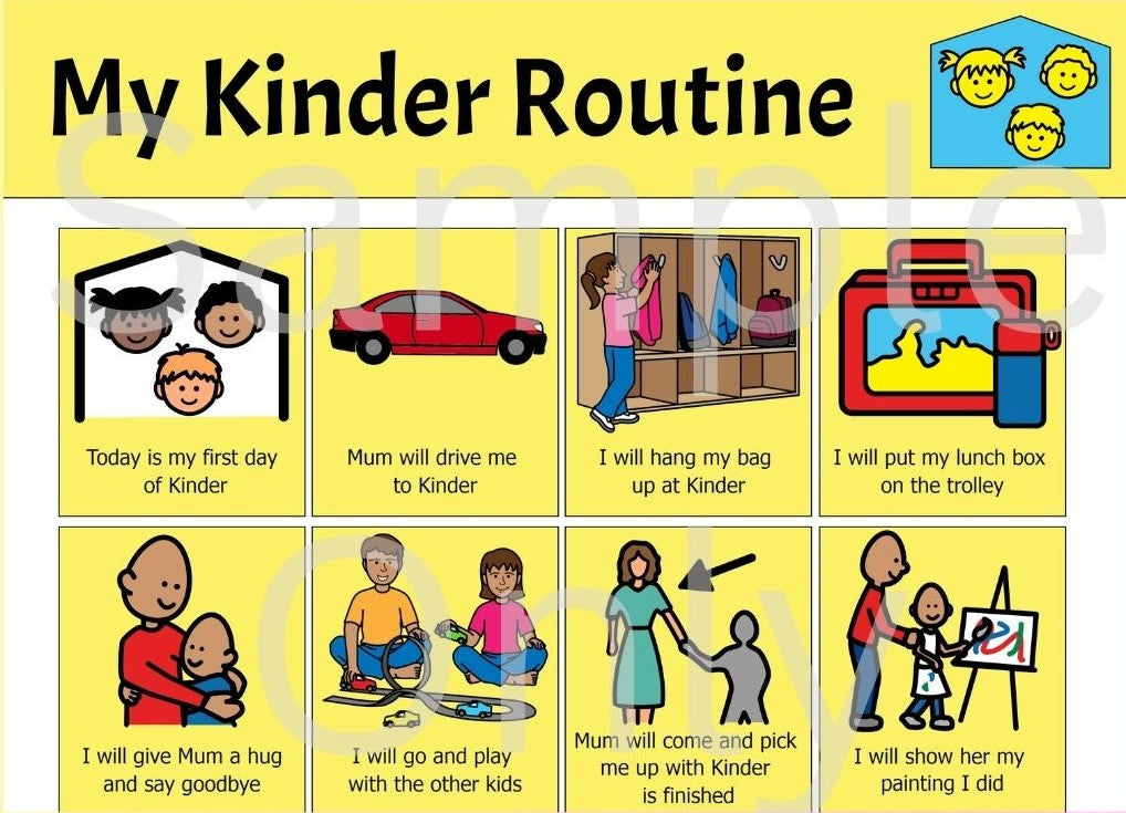Kindy Routine Example My Kinder Routine – T&T Visual Supports