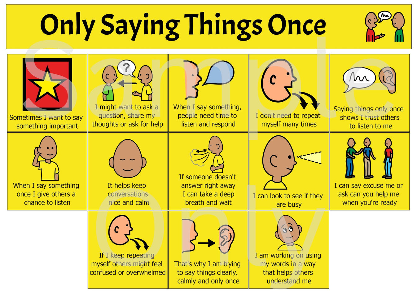 Only saying things Once – T&T Visual Supports