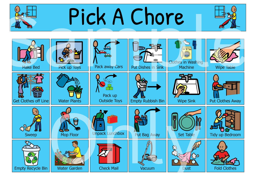 Pick A Chore – T&T Visual Supports