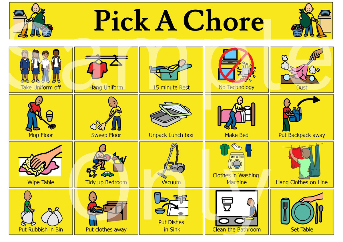 Pick A Chore – T&T Visual Supports