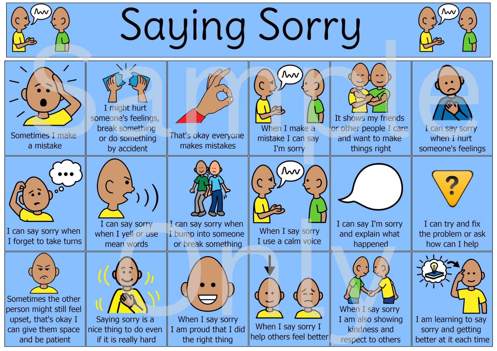 Saying Sorry – T&T Visual Supports