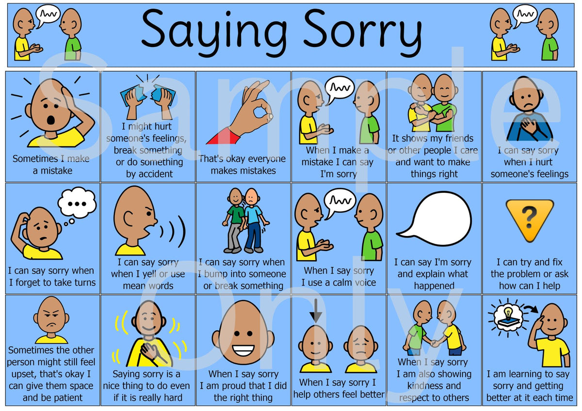 Saying Sorry – T&T Visual Supports
