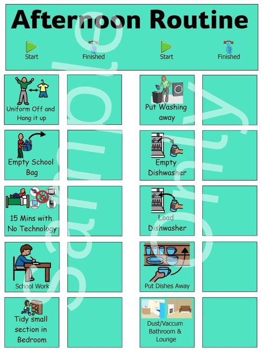 A4 Start & Finished - Afternoon Routine