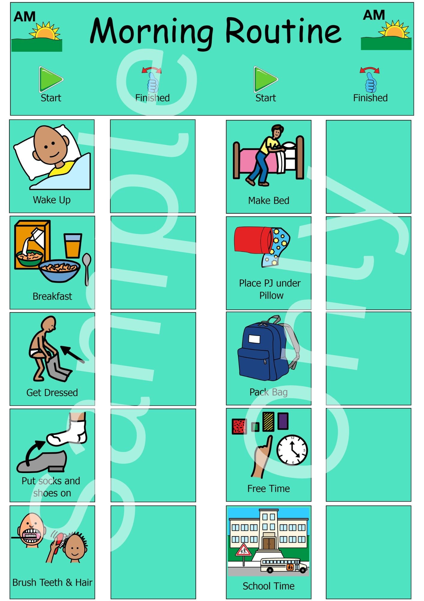 A4 Start & Finished - Morning Routine
